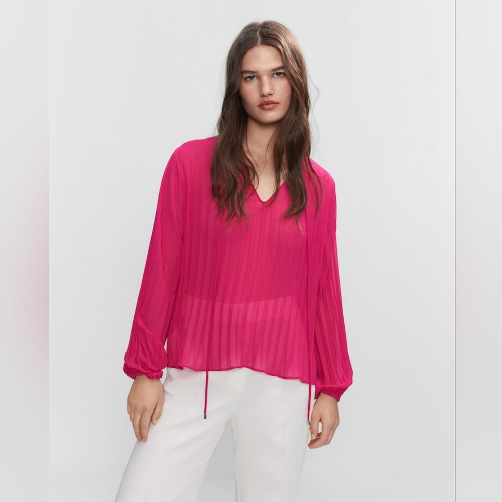 MANGO Pleated blouse - Picture 5 of 5